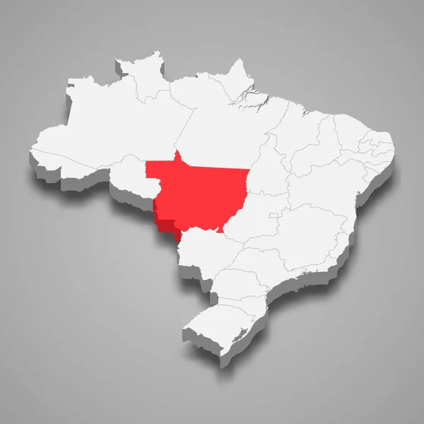 Localização do estado dentro do Brasil 3d map Modelo para o seu projeto — Vetor de Stock