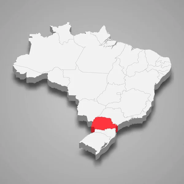 Localização do estado dentro do Brasil 3d map Modelo para o seu projeto — Vetor de Stock