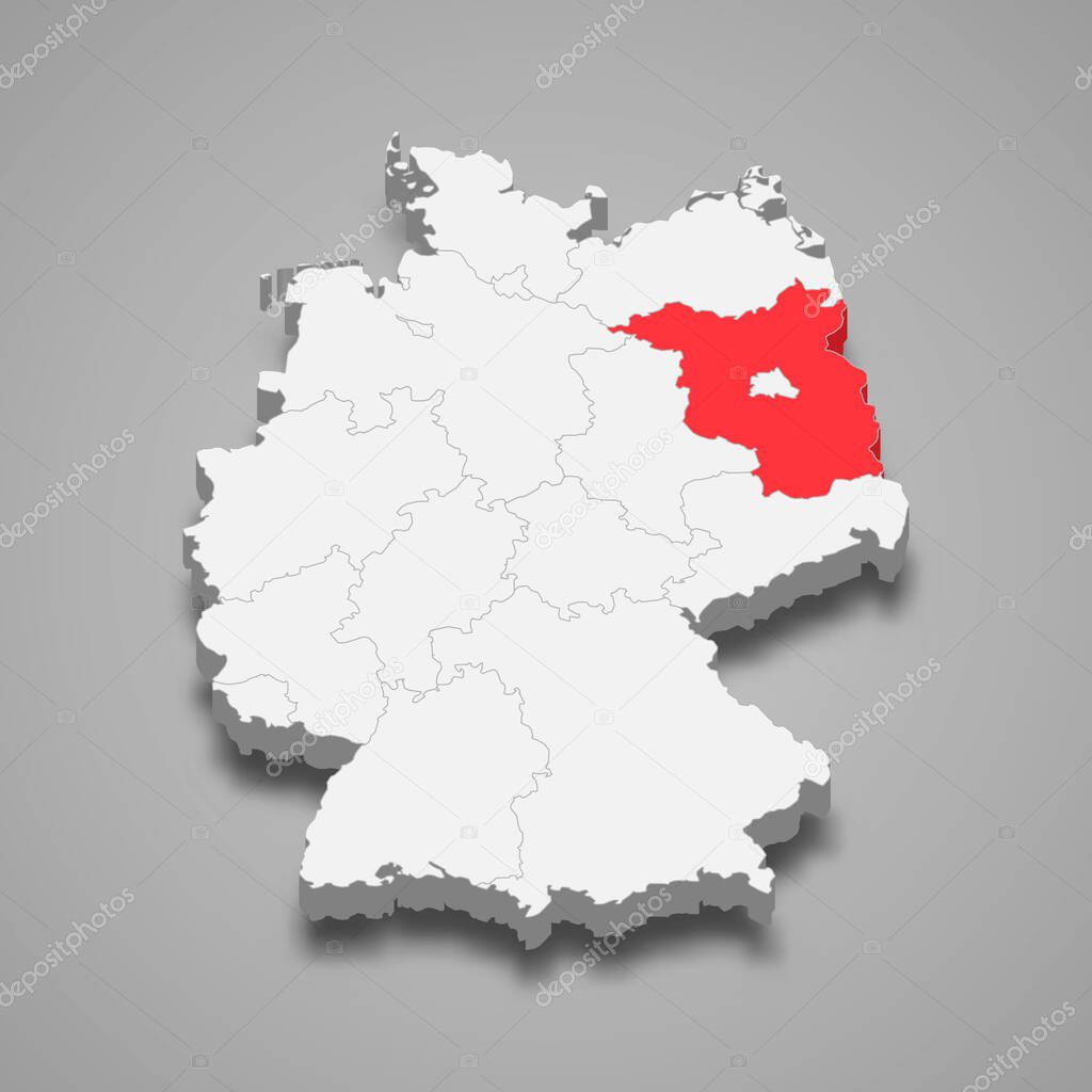 Brandenburg estado ubicaci n dentro de Alemania mapa 3d 2024