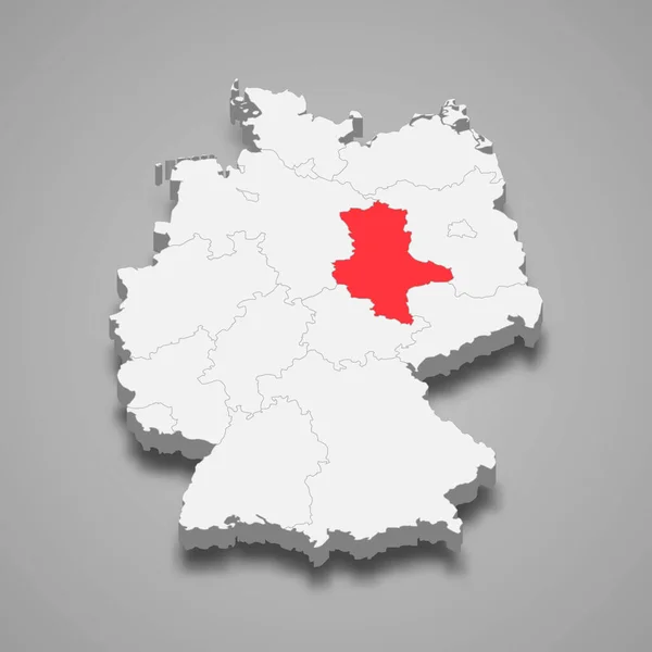 あなたのデザインのためのドイツ3D地図テンプレート内の状態の場所 — ストックベクタ