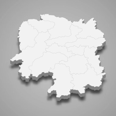 Hunan 3D haritası Çin 'in bir vilayeti.