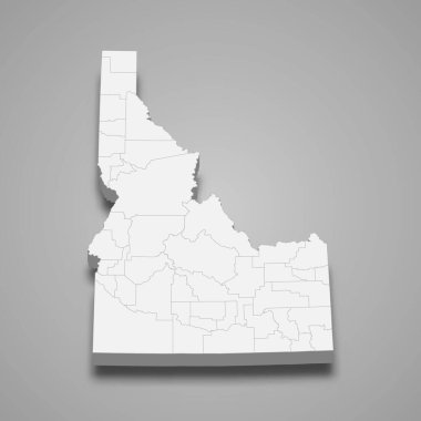 3D Idaho haritası ABD 'nin bir eyaletidir.