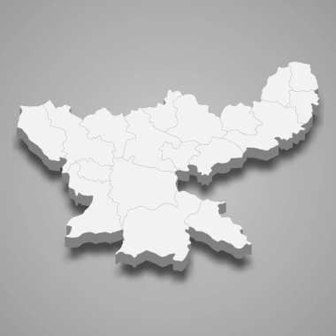 Jharkhand 'ın 3D haritası bir Hindistan eyaletidir.