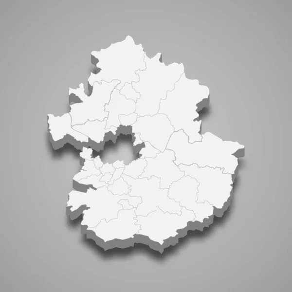 Carte Province Gyeonggi Est Une Région Corée Sud — Image vectorielle