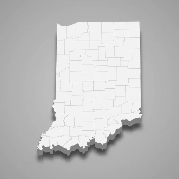 Indiana Haritası Bir Abd Eyaletidir — Stok Vektör