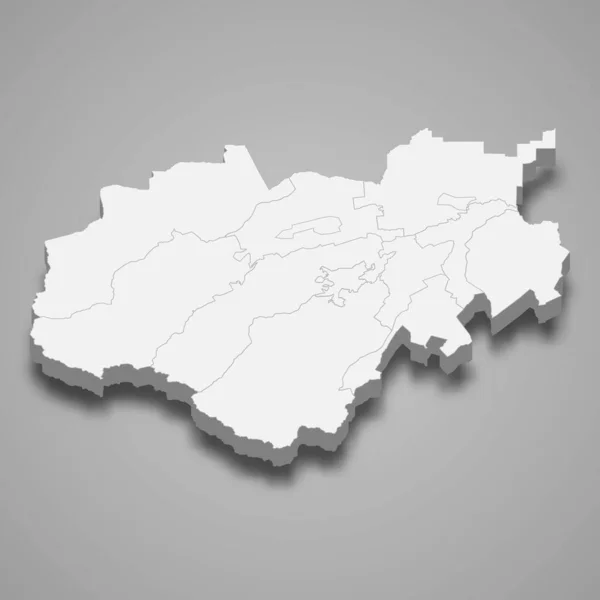 Karta Över Kabardino Balkaria Oblast Region Ryssland — Stock vektor