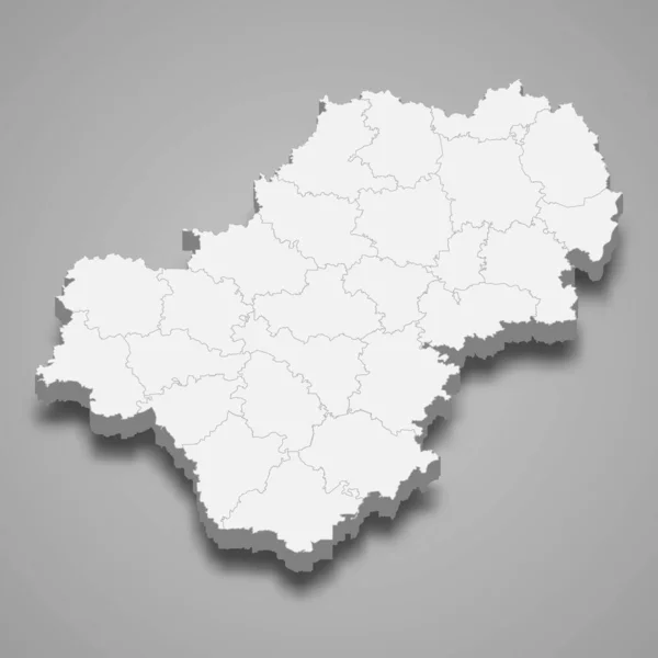 Kaluga Oblastının Haritası Rusya Nın Bir Bölgesidir — Stok Vektör