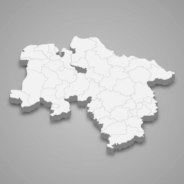 Aşağı Saksonya 'nın 3d haritası bir Almanya devletidir.