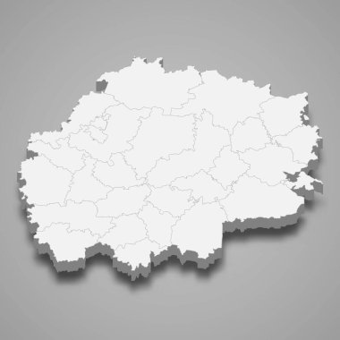 Ryazan Oblastının 3d haritası Rusya 'nın bir bölgesidir.
