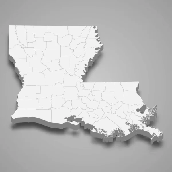 Mappa Louisiana Uno Stato Stati Uniti — Vettoriale Stock