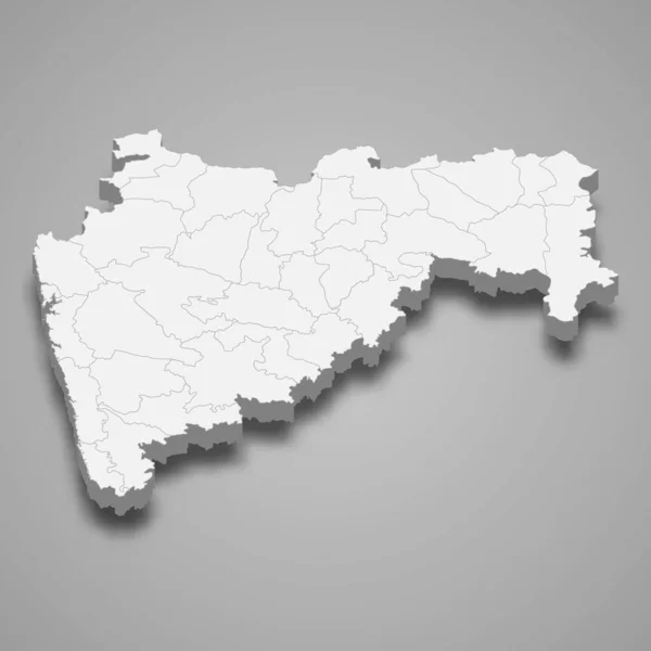 Mapa Maharashtra Estado India — Vector de stock