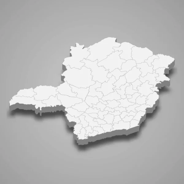Mappa Minas Gerais Uno Stato Del Brasile — Vettoriale Stock
