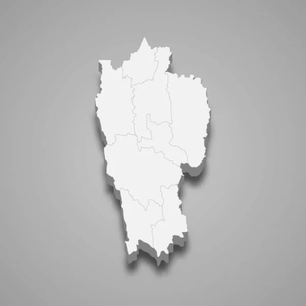 Mapa Mizoram Estado India — Vector de stock