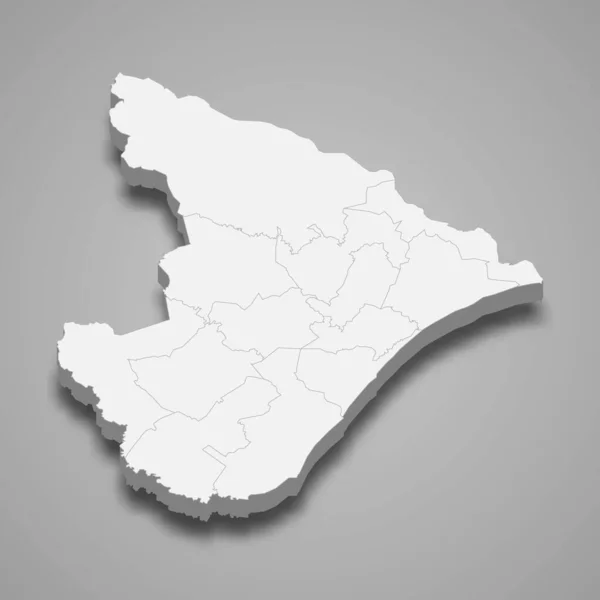 Karte Von Sergipe Ist Ein Bundesstaat Von Brasilien — Stockvektor