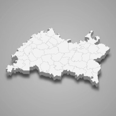Tataristan 'ın 3d haritası Rusya' nın bir bölgesidir.