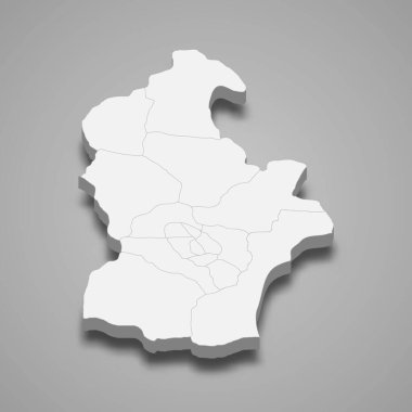 3 boyutlu Tianjin haritası Çin 'in bir belediyesidir.