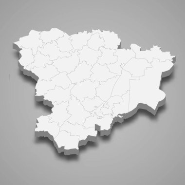 Volgograd Oblastının 3d haritası Rusya 'nın bir bölgesidir.