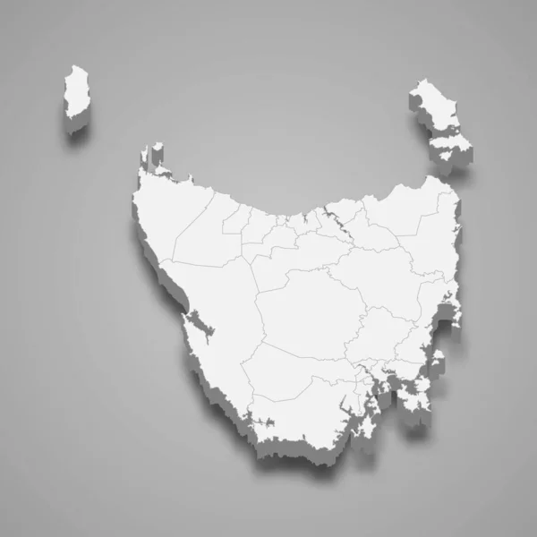 Carte Tasmanie Est État Australie — Image vectorielle