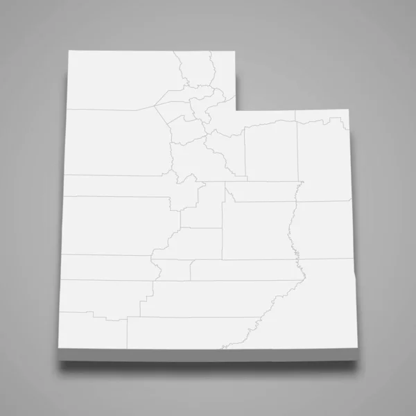 Karte Von Utah Ist Ein Bundesstaat Der Vereinigten Staaten — Stockvektor