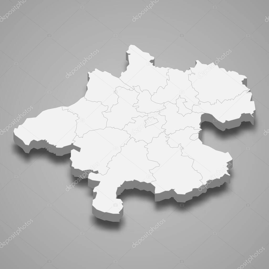 3d map of Upper Austria is a state of Austria