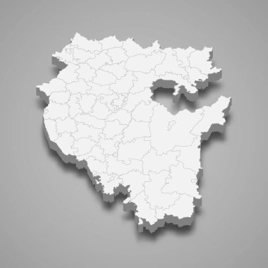Bashkortostan Oblastının 3d haritası Rusya 'nın bir bölgesidir.
