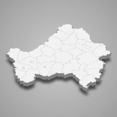 Bryansk Oblastının 3d haritası Rusya 'nın bir bölgesidir.