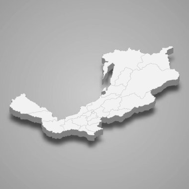 3 boyutlu Buryatia haritası Rusya 'nın bir bölgesidir.