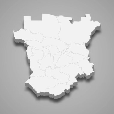 3D Çeçenistan haritası Rusya 'nın bir bölgesidir.