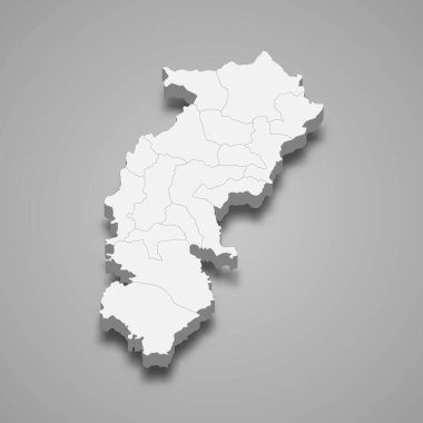 3 boyutlu Chhattisgarh haritası Hindistan 'ın bir eyaletidir.