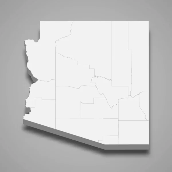 Mappa Arizona Uno Stato Stati Uniti — Vettoriale Stock