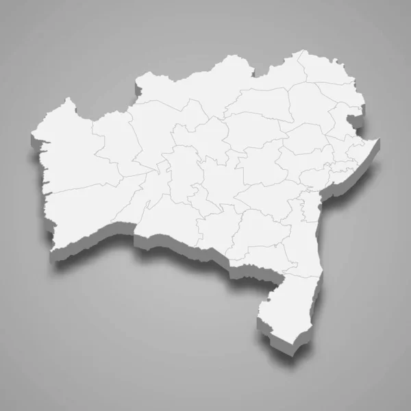 Mapa Bahie Stát Brazílie — Stockový vektor