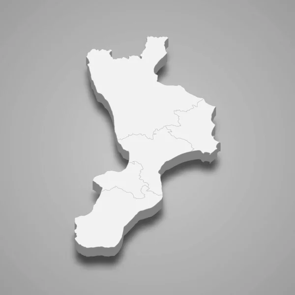 Mapa Calabria Una Región Italia — Vector de stock