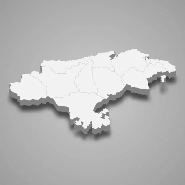 Mapa Cantabria Una Región España — Vector de stock