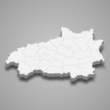İvanovo Oblastının 3d haritası Rusya 'nın bir bölgesidir.
