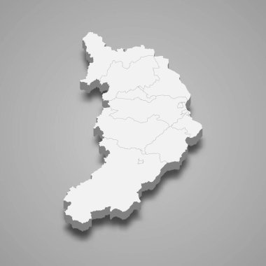 3 boyutlu Hakassia haritası Rusya 'nın bir bölgesidir.