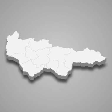 Khanty-Mansi Özerk Okrug 'un 3d haritası - Yugra Rusya' nın bir bölgesidir.
