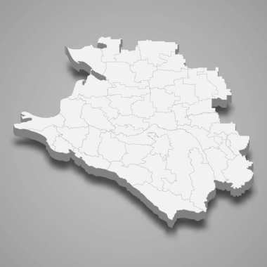 Krasnodar Krai ve Aygea 'nın 3d haritası Rusya' nın bir bölgesidir.