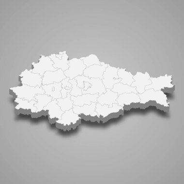 Kursk Oblastının 3d haritası Rusya 'nın bir bölgesidir.