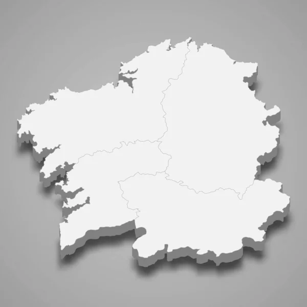 Map Galicia Іспанський Регіон — стоковий вектор