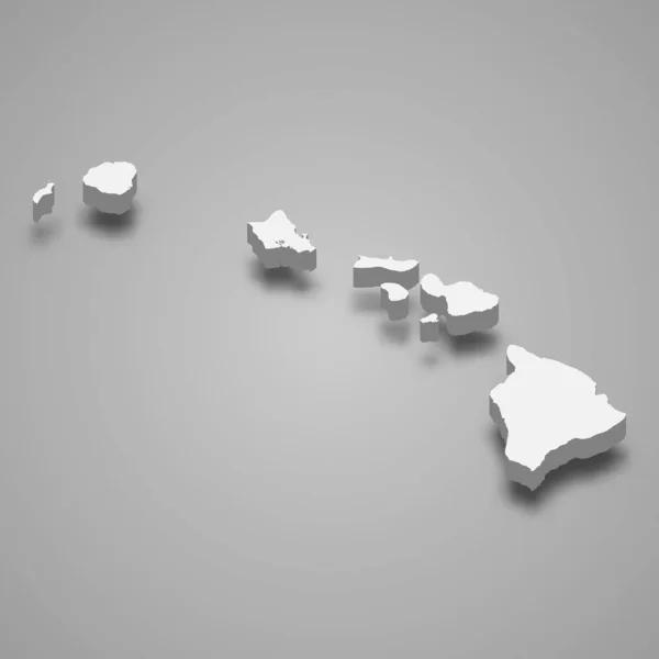 Carte Hawaï Est État Des États Unis — Image vectorielle