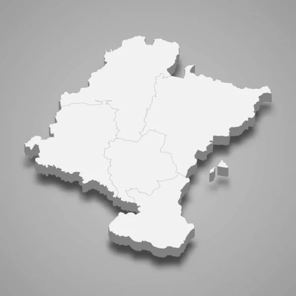 Mappa Navarra Una Regione Della Spagna — Vettoriale Stock