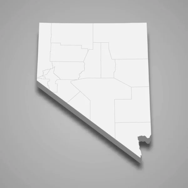 Mapa Nevada Jest Stanem Stany Zjednoczone — Wektor stockowy