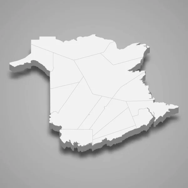 Map New Brunswick Провінція Канади — стоковий вектор