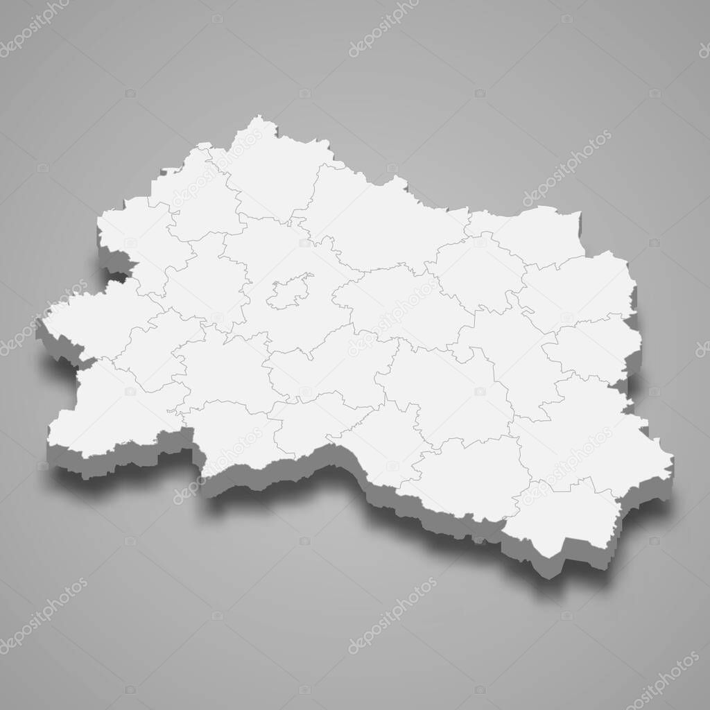 3d map of Oryol Oblast is a region of Russia