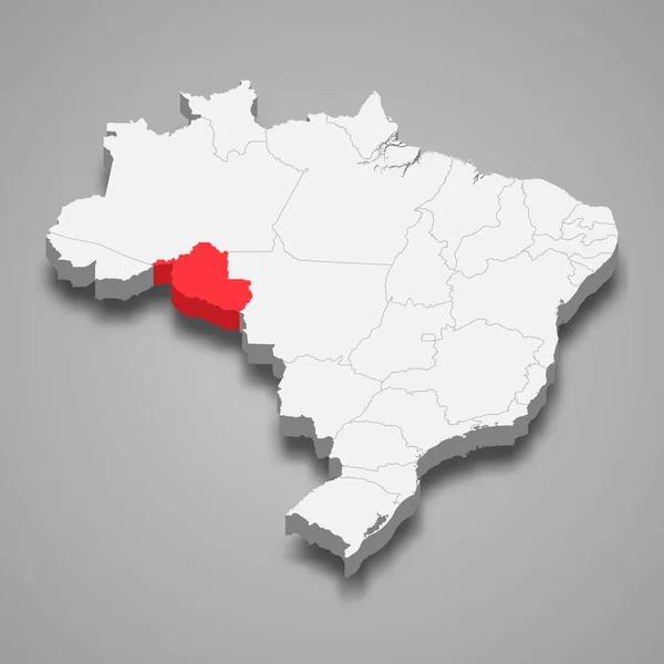 Brazil state rondonia administrative map showing Vector Image