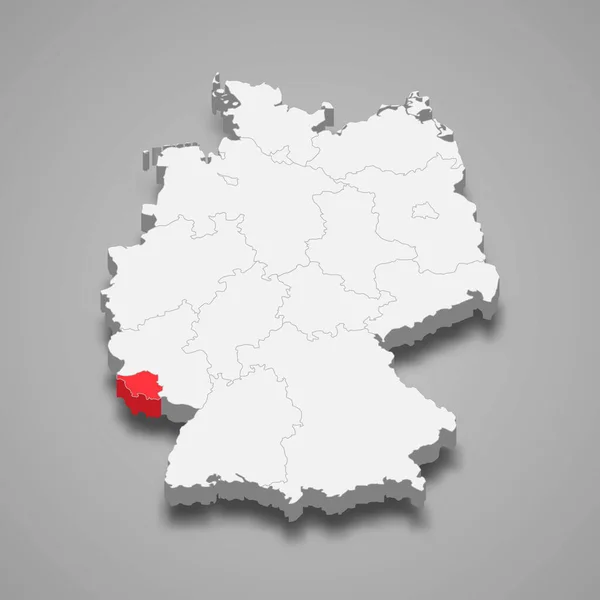 Saarland State Location Germany Χάρτης — Διανυσματικό Αρχείο