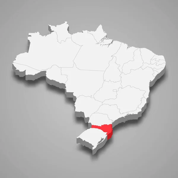 Santa Catarina Stan Lokalizacja Brazylii Mapa — Wektor stockowy