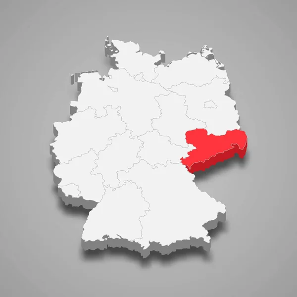 Sajonia Estado Ubicación Dentro Alemania Mapa — Vector de stock
