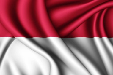 Monako 'nun 3D dalgalı ipek bayrağı