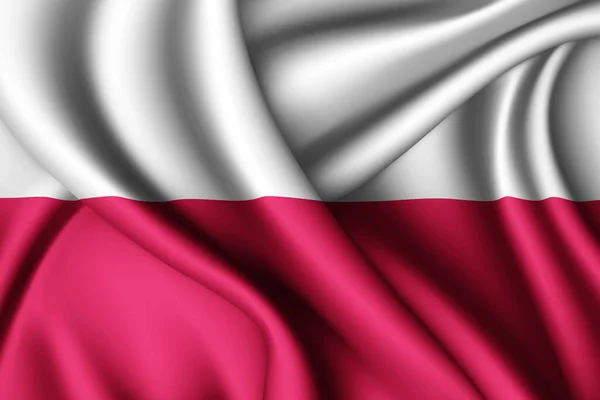 Polonya Nın Dalgalı Ipek Bayrağı — Stok fotoğraf